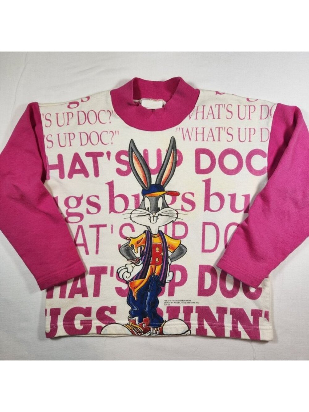 Vintage 1995 Bugs Bunny Looney Tunes Kids What's Up Doc Novel Teez yellowing